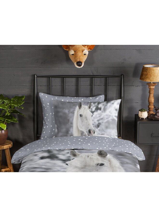 Good Morning Dekbedovertrek Kids Bonnie Grijs - Flanel