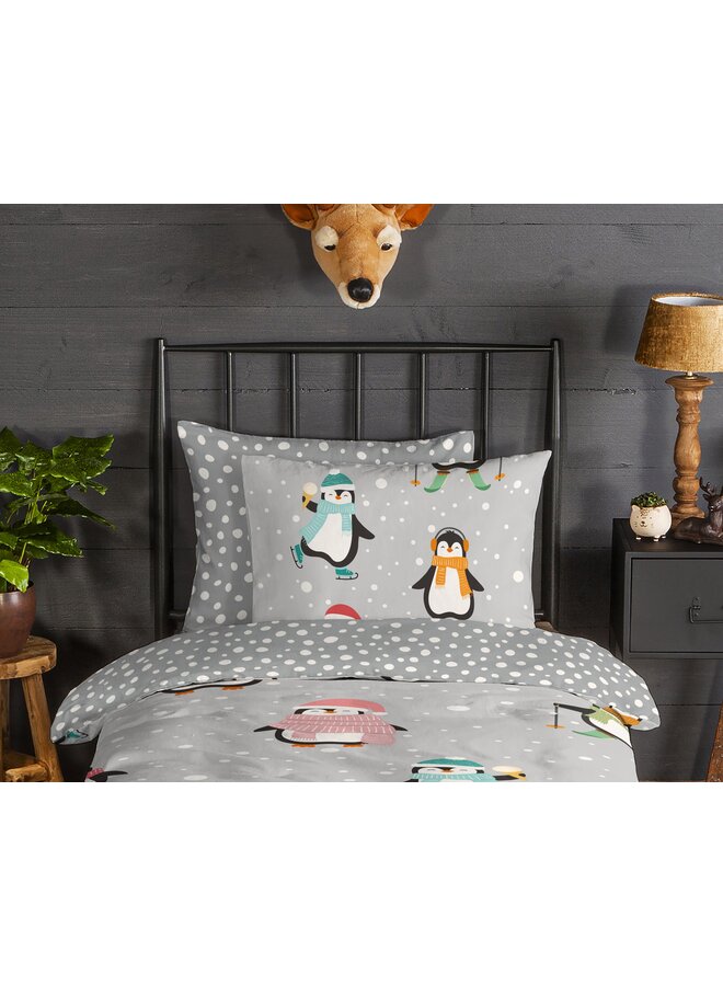 Good Morning Dekbedovertrek Kids Liam Grijs - Flanel