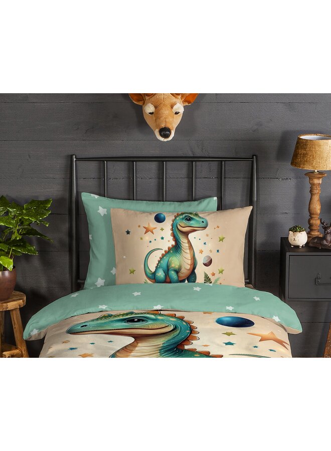 Good Morning Dekbedovertrek Kids Milo Groen - Flanel