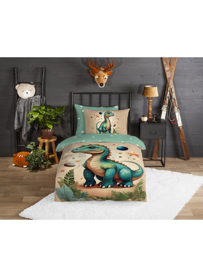 Good Morning Dekbedovertrek Kids Milo Groen - Flanel