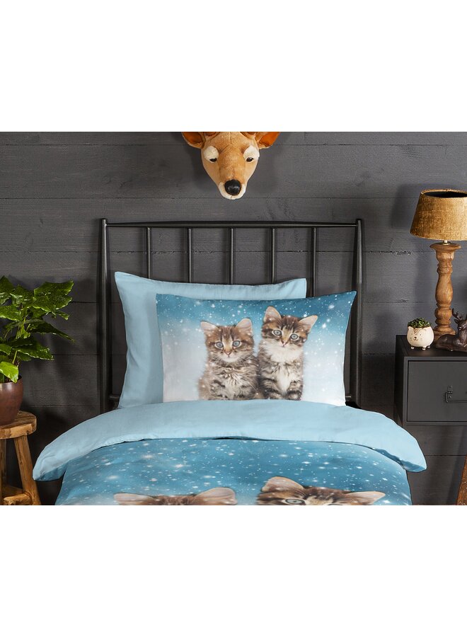 Good Morning Dekbedovertrek Kids Family Blauw - Flanel