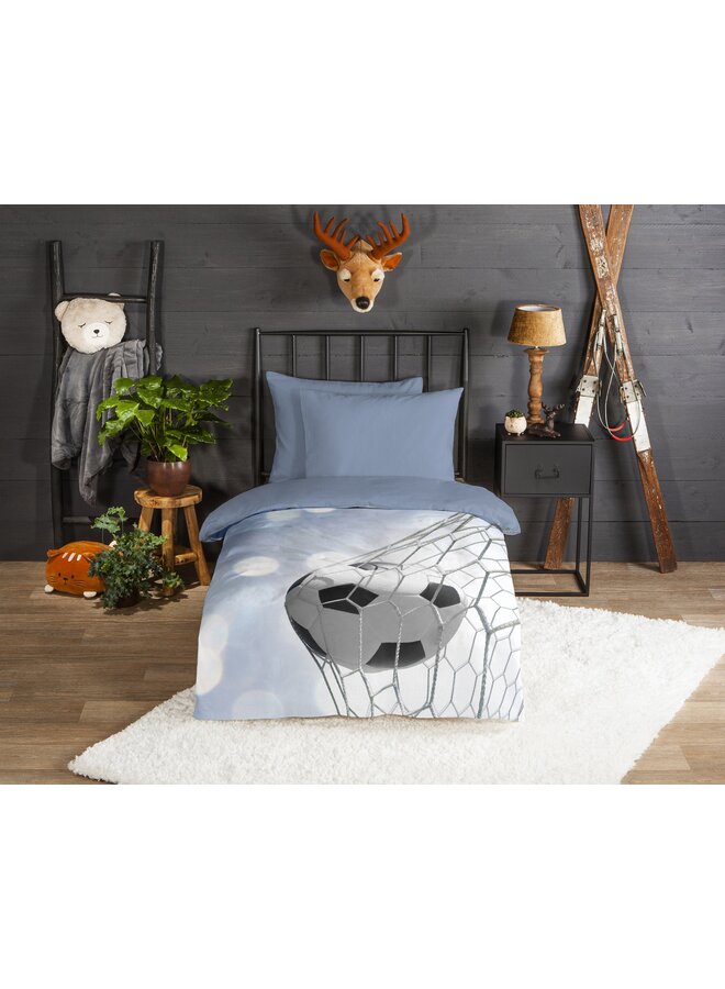 Good Morning Dekbedovertrek Kids Tijmen Blauw - Flanel