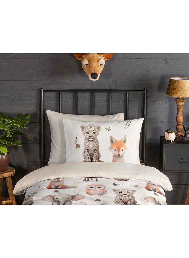 Good Morning Dekbedovertrek Kids Sven Wit - Flanel