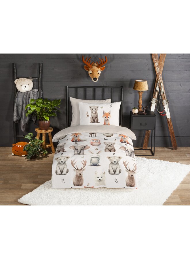 Good Morning Dekbedovertrek Kids Sven Wit - Flanel