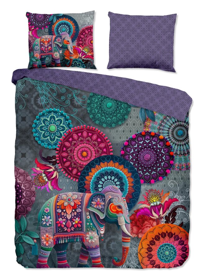 Dekbedovertrek Abhay Paars - Katoensatijn PL1