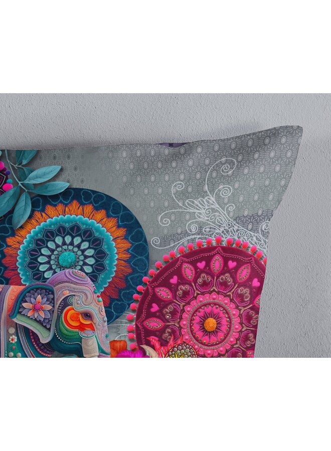 HIP Dekbedovertrek Abhay Paars - Katoensatijn