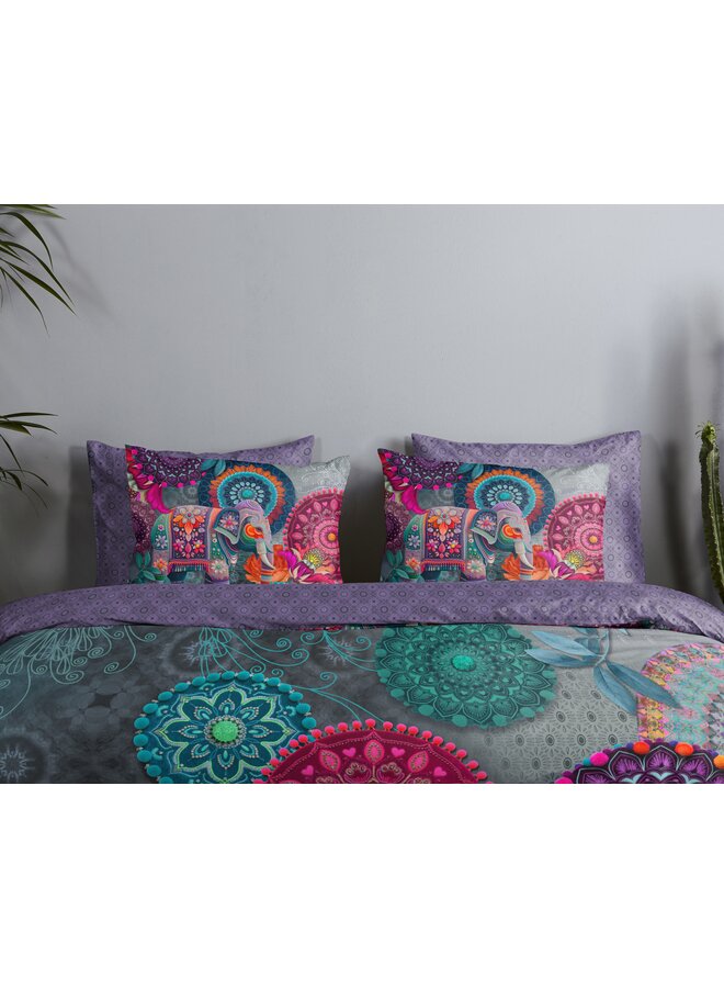 HIP Dekbedovertrek Abhay Paars - Katoensatijn