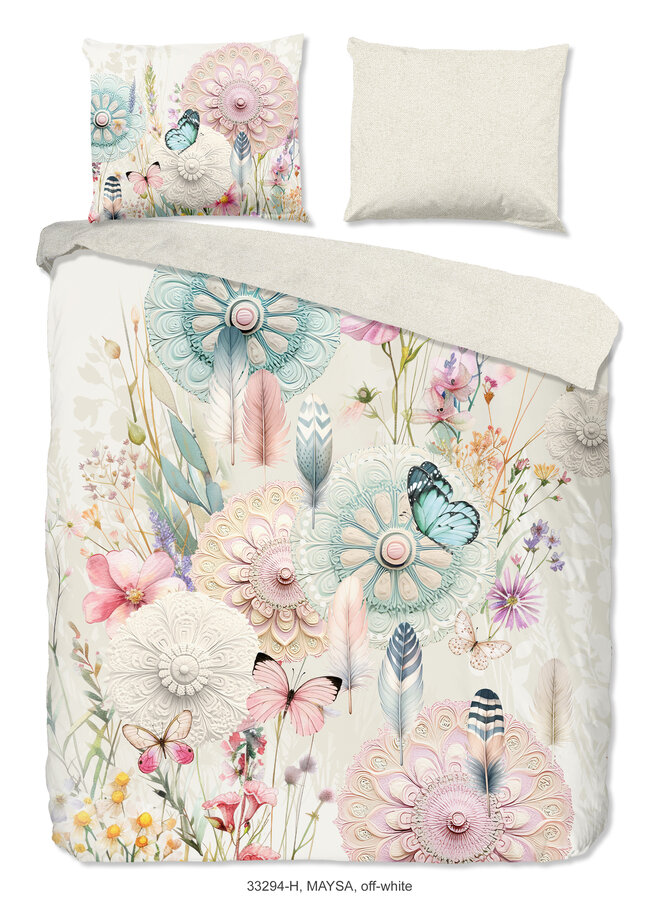 Dekbedovertrek Maysa Ecru - Katoensatijn PL1