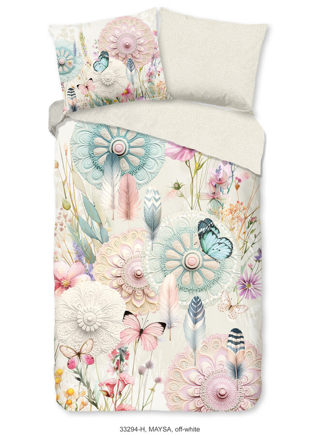 HIP Dekbedovertrek Maysa Ecru - Katoensatijn