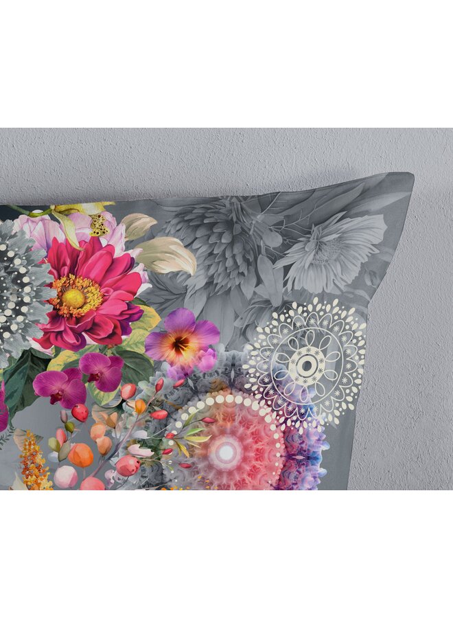 HIP Dekbedovertrek Olinga Grijs - Katoensatijn