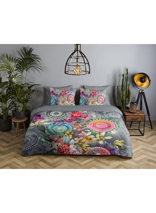 HIP Dekbedovertrek Olinga Grijs - Katoensatijn