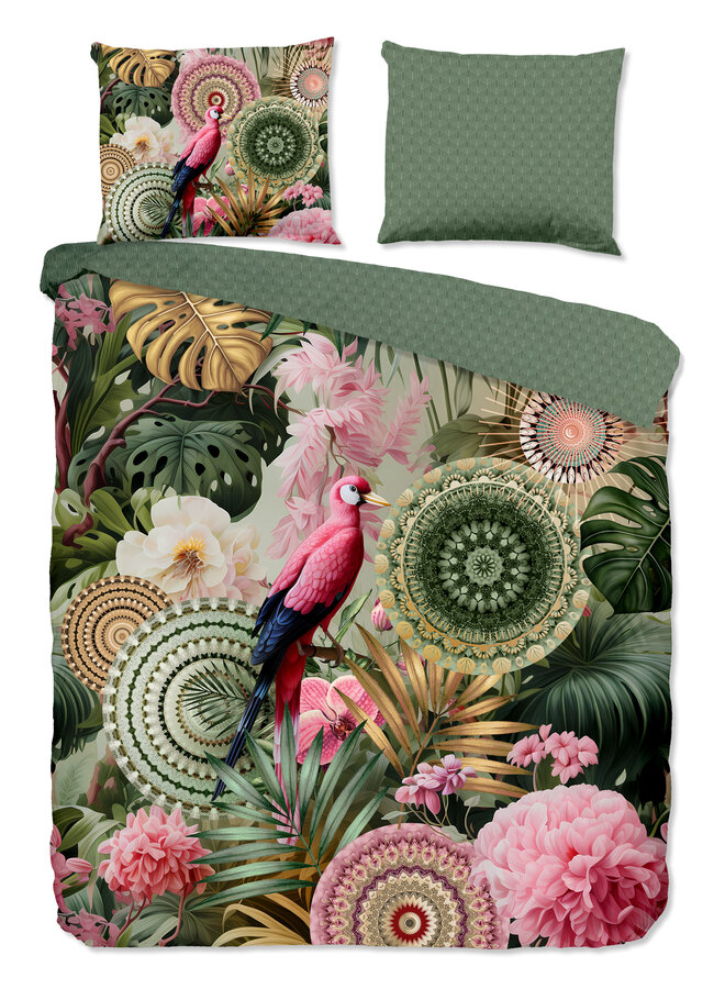 HIP Dekbedovertrek Palay Groen - Katoensatijn