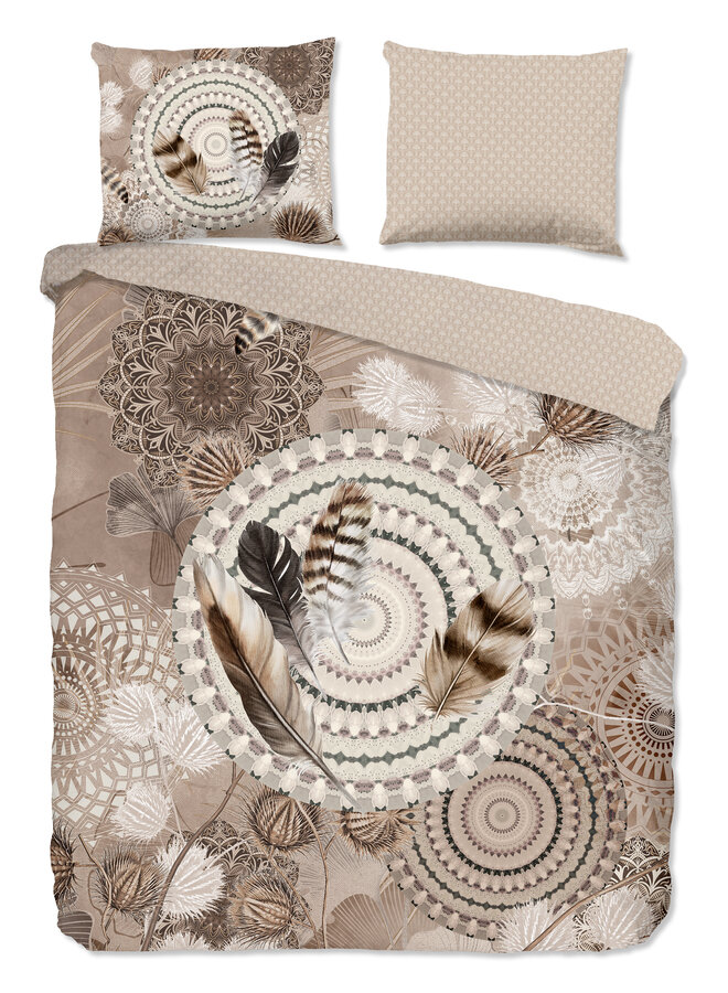 HIP Dekbedovertrek Ringhda Taupe - Flanel