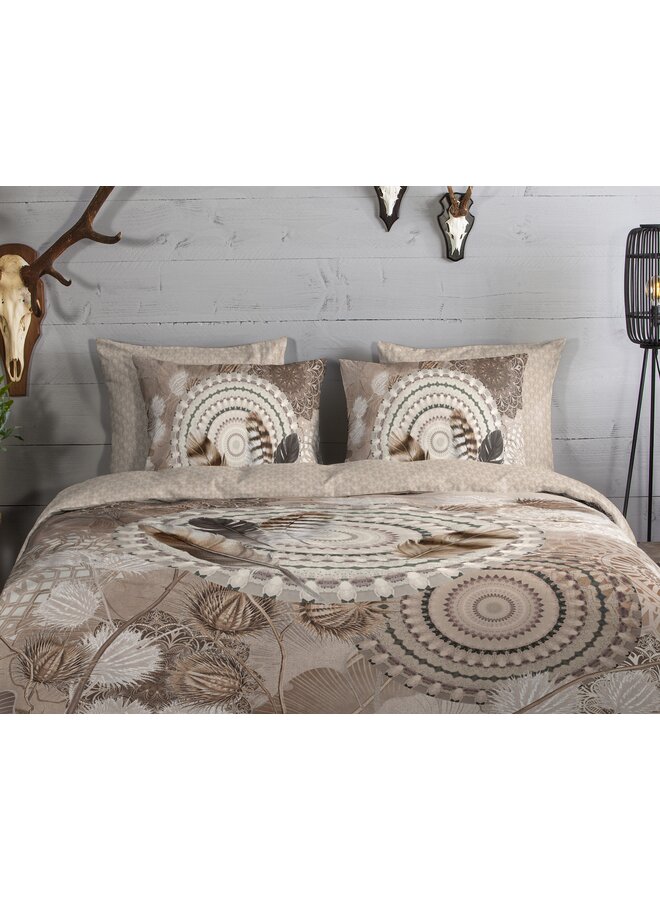 HIP Dekbedovertrek Ringhda Taupe - Flanel