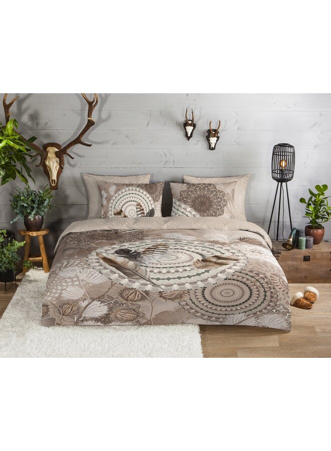 HIP Dekbedovertrek Ringhda Taupe - Flanel