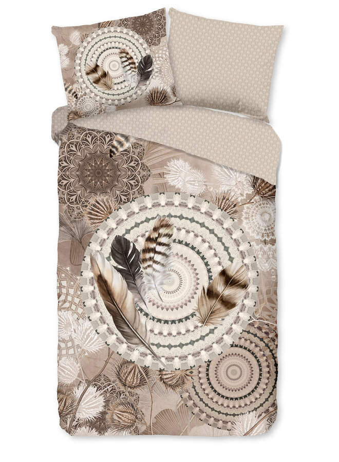 HIP Dekbedovertrek Ringhda Taupe - Flanel