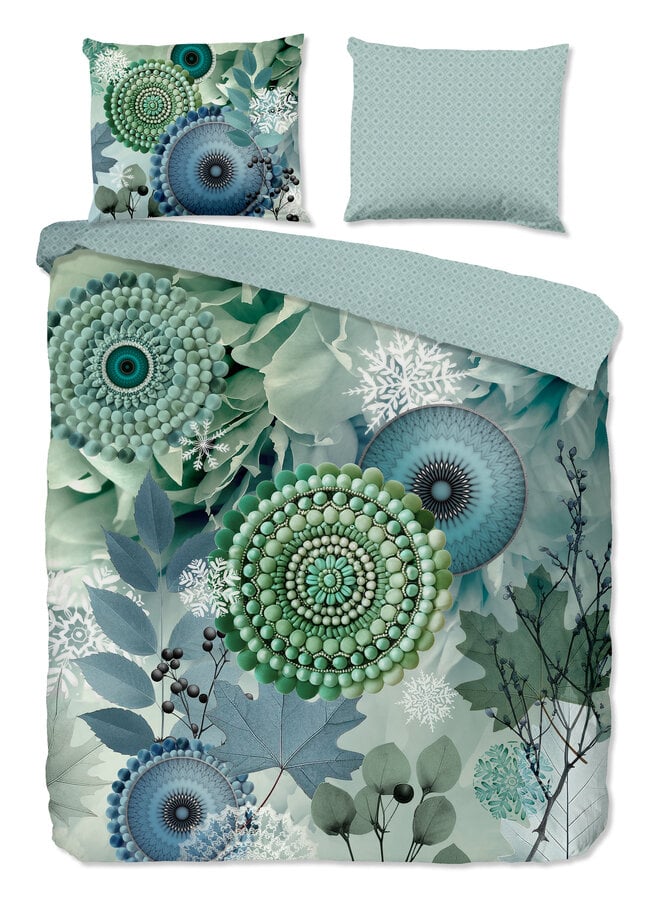 Dekbedovertrek Iselin Groen - Flanel PL1