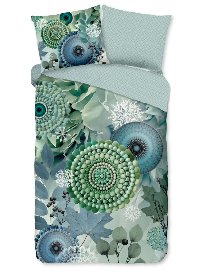 HIP Dekbedovertrek Iselin Groen - Flanel