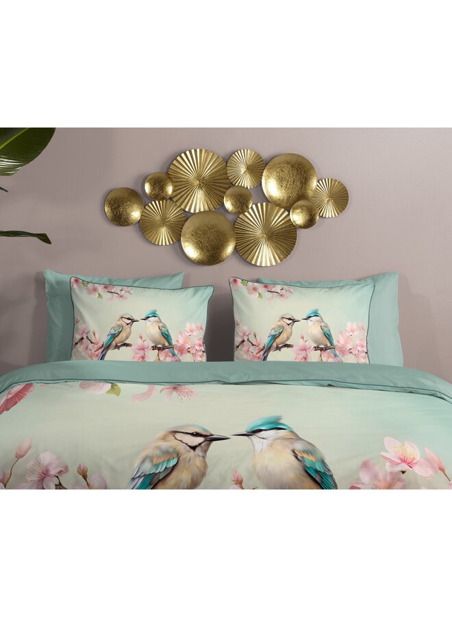 Descanso Dekbedovertrek Minne Mintgroen - Katoensatijn