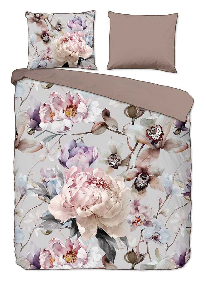 Descanso Dekbedovertrek Colinda Grijs - Katoensatijn