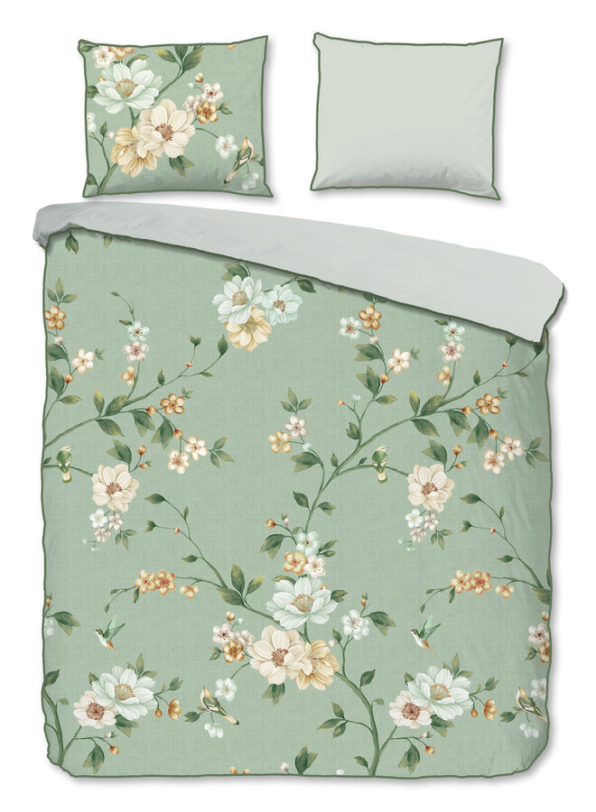 Dekbedovertrek Sizena Groen - Katoensatijn