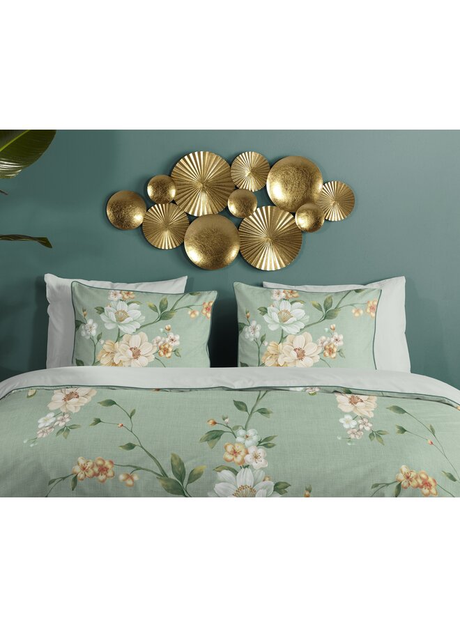 Descanso Dekbedovertrek Sizena Groen - Katoensatijn