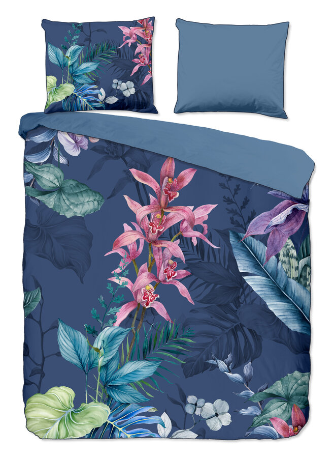 Dekbedovertrek Mae Blauw - Katoensatijn PL1