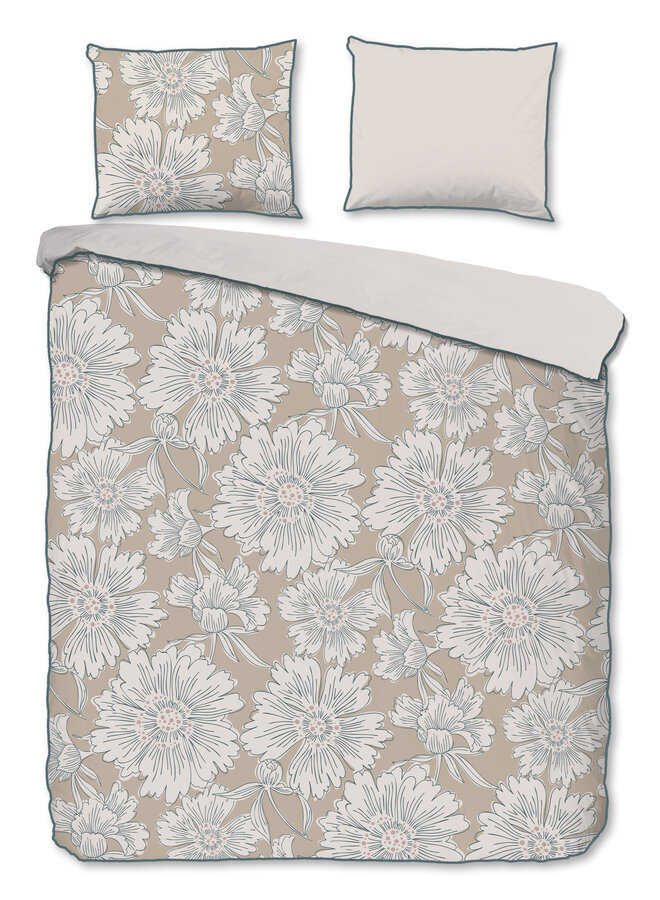 Descanso Dekbedovertrek Ancona Zand - Katoensatijn