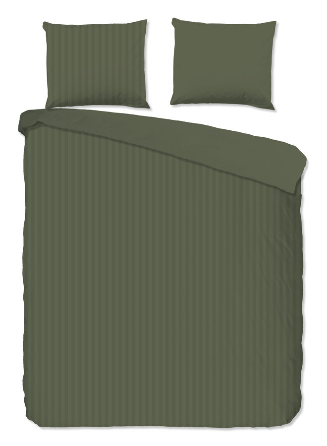 Descanso Dekbedovertrek Hotel Linnen Sevilla Olijfgroen - Katoensatijn