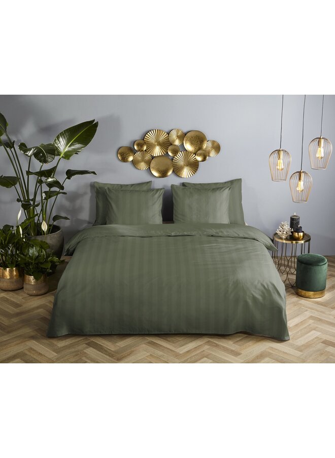 Descanso Dekbedovertrek Hotel Linnen Sevilla Olijfgroen - Katoensatijn