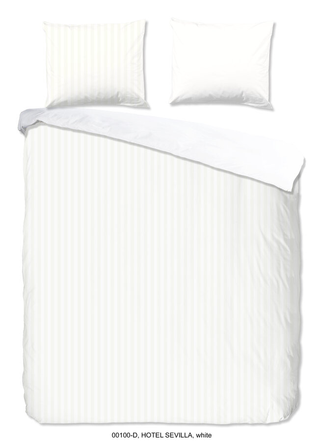 Descanso Dekbedovertrek Hotel Linnen Sevilla Wit - Katoensatijn