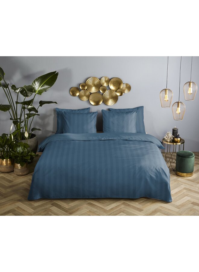 Descanso Dekbedovertrek Hotel Linnen Sevilla Blauw - Katoensatijn