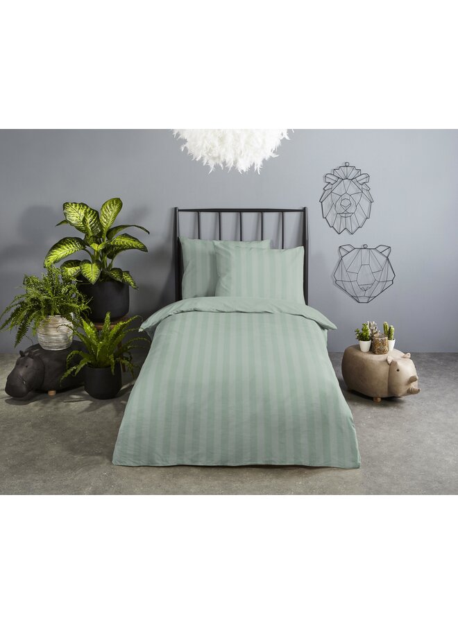 Descanso Dekbedovertrek Kindermaat Hotel Sevilla Groen - Katoensatijn