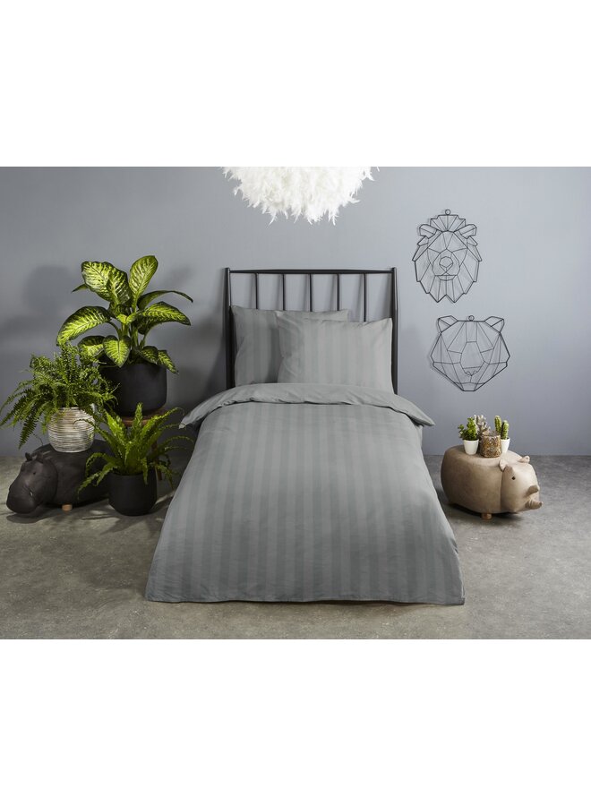 Descanso Dekbedovertrek Kindermaat Hotel Sevilla Grijs - Katoensatijn