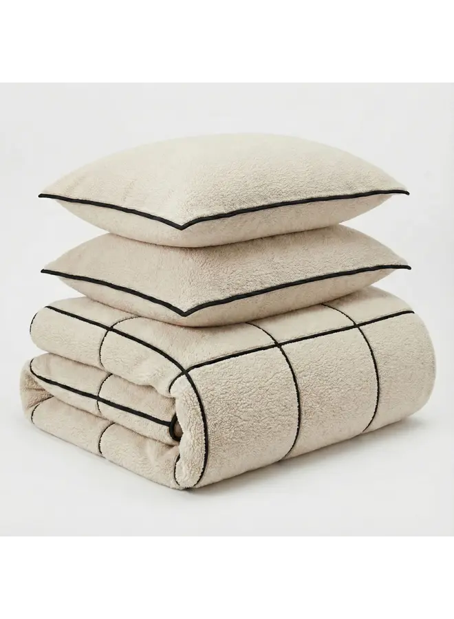 Sleeptime Dekbedovertrek Trim Beige - Teddystof