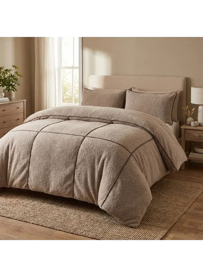 Dekbedovertrek Trim Taupe - Teddystof PL1