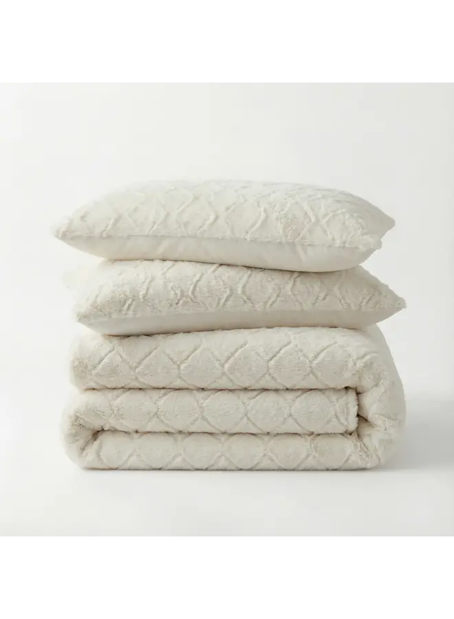 Sleeptime Dekbedovertrek Faux Fur Syon Creme - Polyester