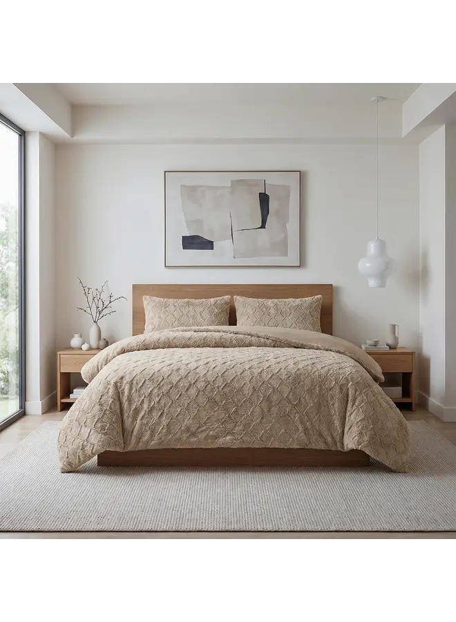 Sleeptime Dekbedovertrek Faux Fur Syon Taupe - Polyester