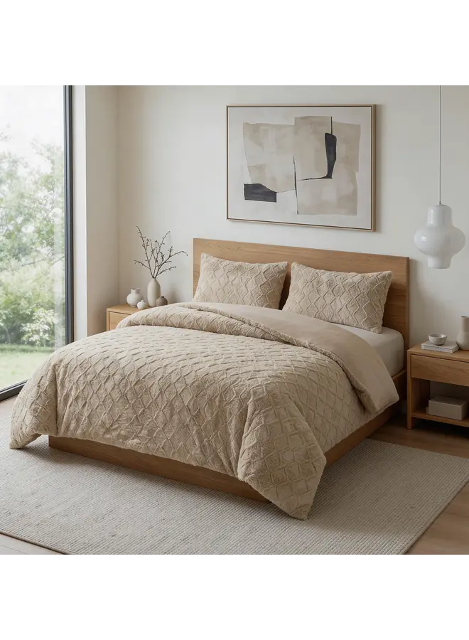 Sleeptime Dekbedovertrek Faux Fur Syon Taupe - Polyester