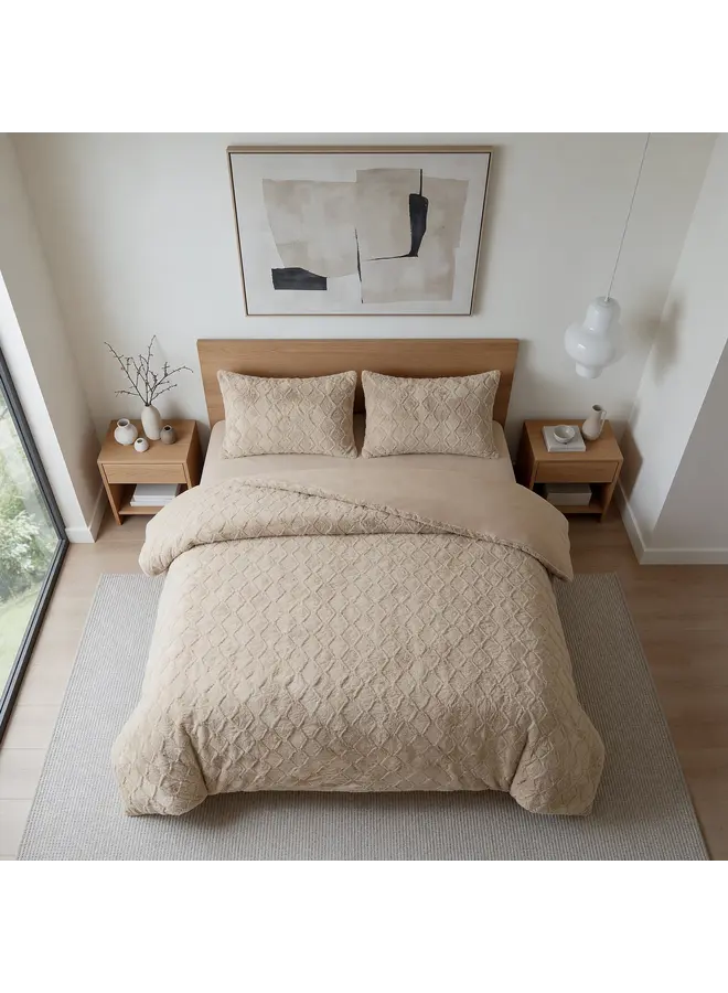 Sleeptime Dekbedovertrek Faux Fur Syon Taupe - Polyester