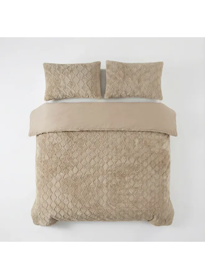 Sleeptime Dekbedovertrek Faux Fur Syon Taupe - Polyester