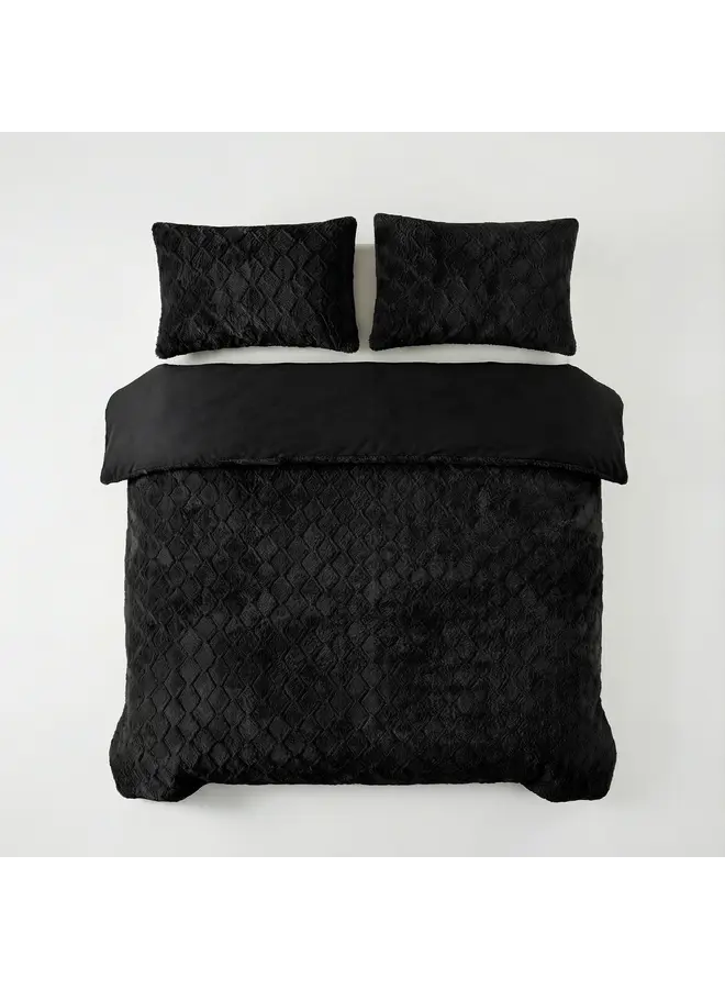 Sleeptime Dekbedovertrek Faux Fur Syon Zwart - Polyester