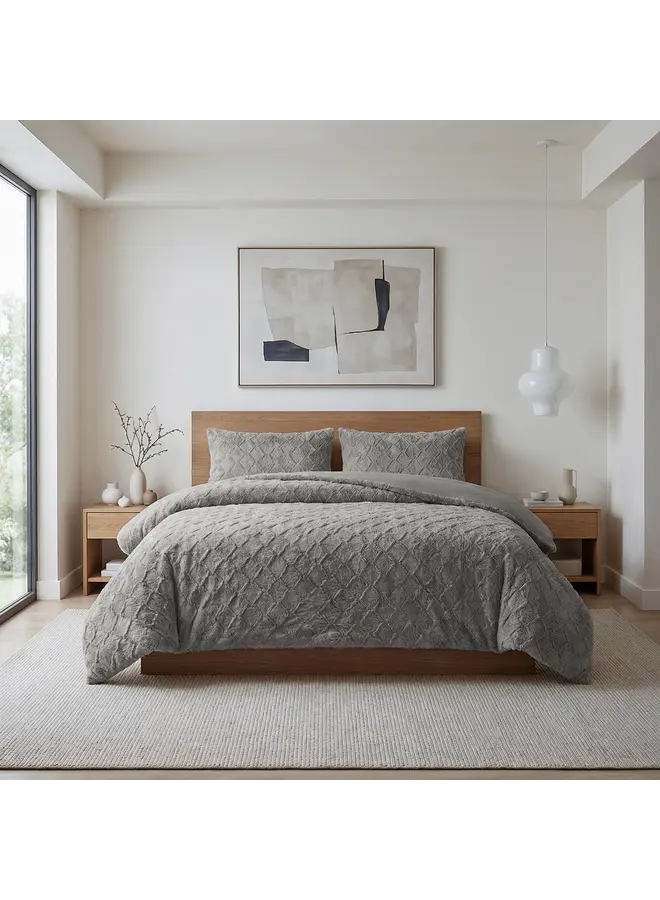 Sleeptime Dekbedovertrek Faux Fur Syon Grijs - Polyester