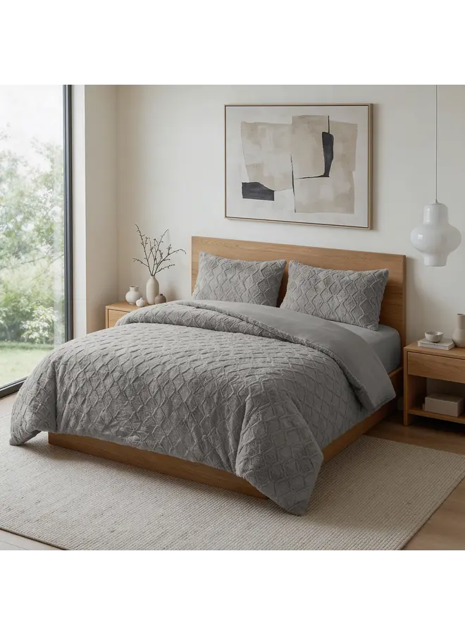 Sleeptime Dekbedovertrek Faux Fur Syon Grijs - Polyester