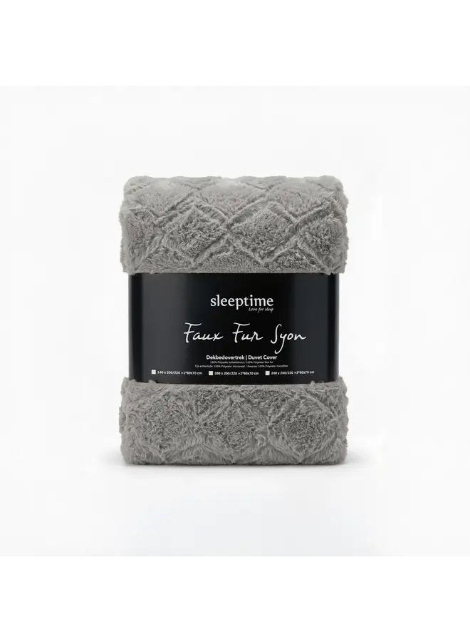 Sleeptime Dekbedovertrek Faux Fur Syon Grijs - Polyester