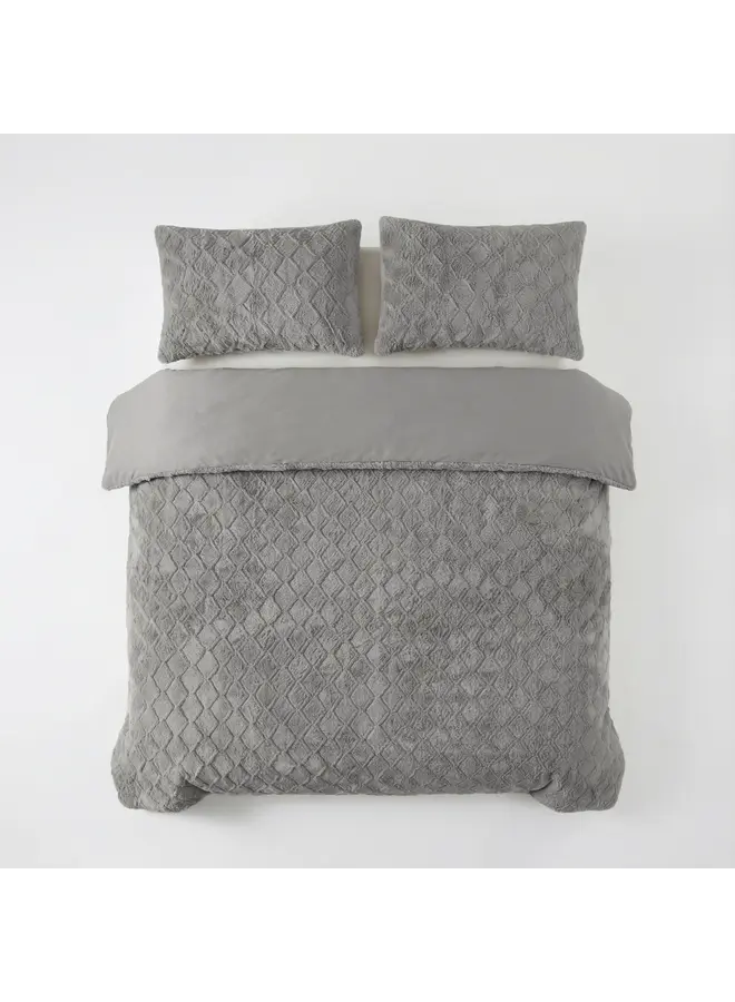 Sleeptime Dekbedovertrek Faux Fur Syon Grijs - Polyester