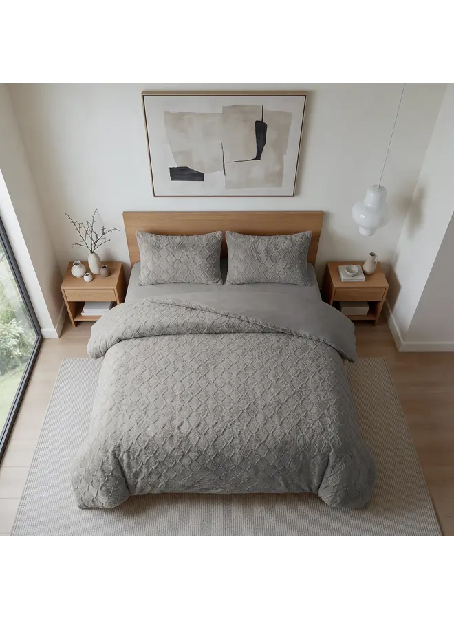 Sleeptime Dekbedovertrek Faux Fur Syon Grijs - Polyester