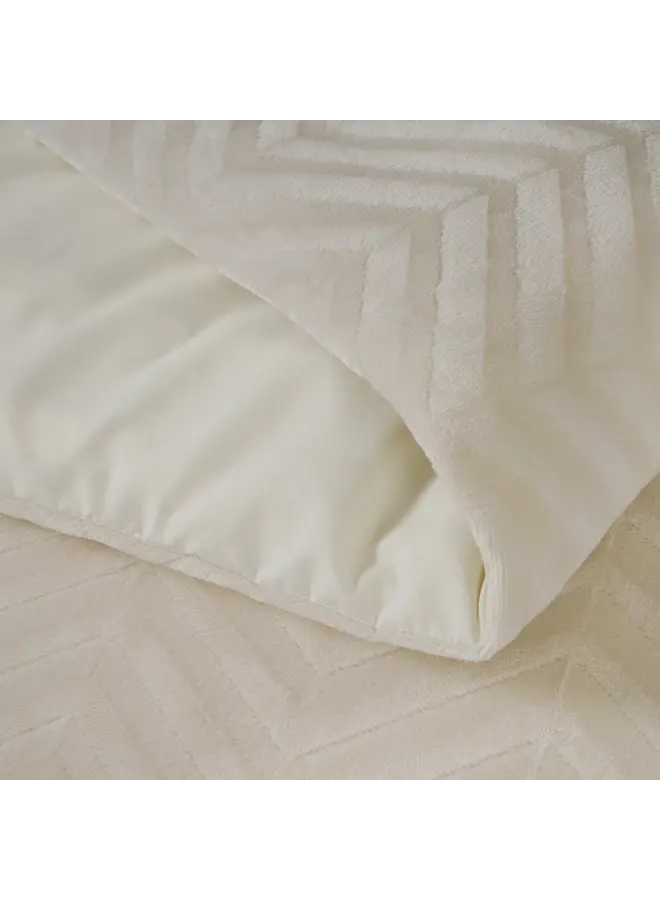 Sleeptime Dekbedovertrek Chevron Creme - Teddystof