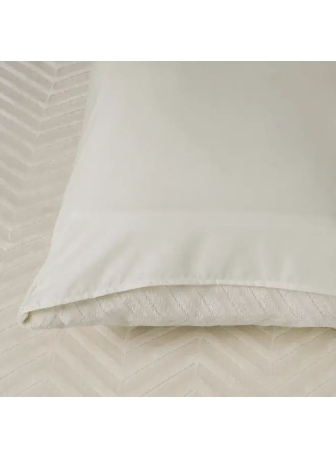 Sleeptime Dekbedovertrek Chevron Creme - Teddystof