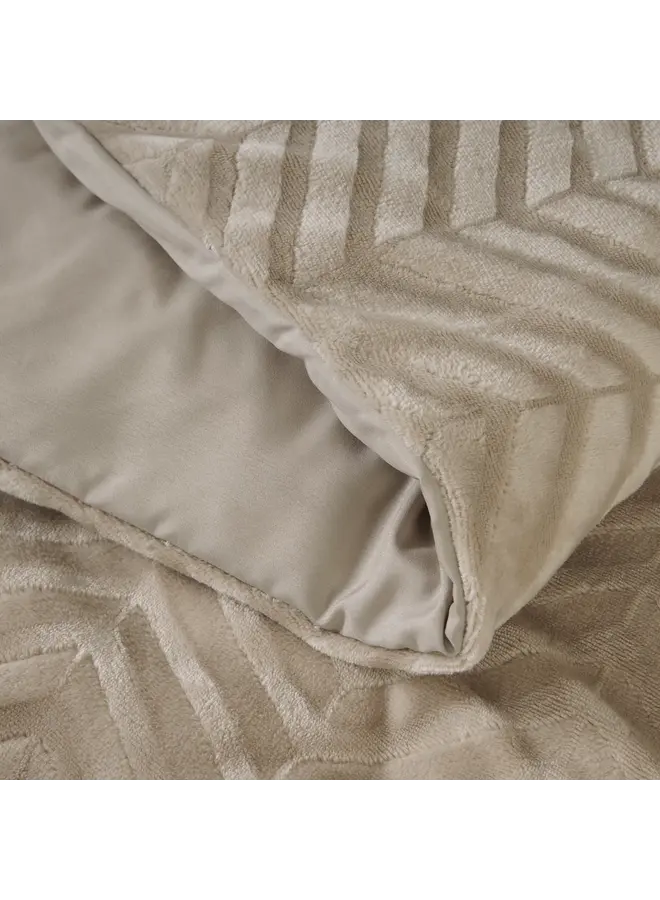 Sleeptime Dekbedovertrek Chevron Taupe - Teddystof